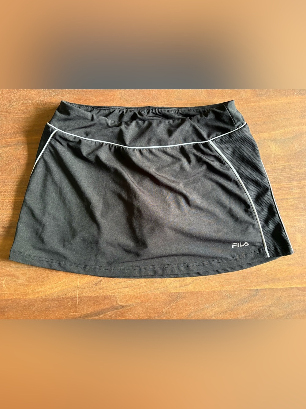 Fila Black Athletic Skort with White Piping